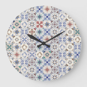 Grande Horloge Ronde Motif en céramique