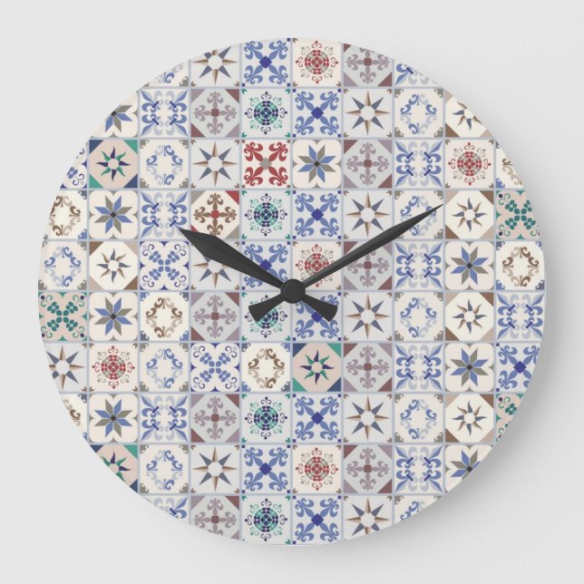 Grande Horloge Ronde Motif en céramique (Recto)