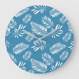 Grande Horloge Ronde Motif feuille 13