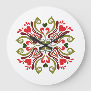Grande Horloge Ronde Motif Floral Tulip hongrois