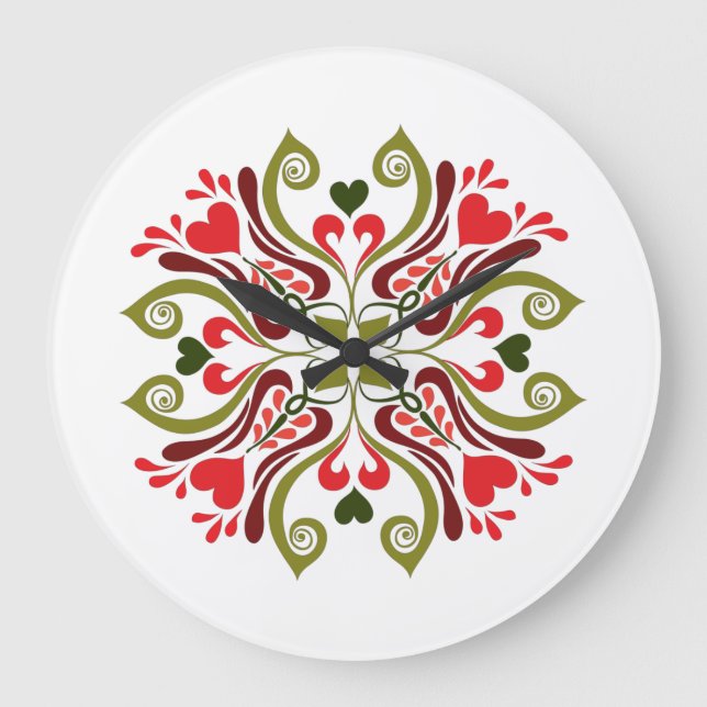 Grande Horloge Ronde Motif Floral Tulip hongrois (Recto)