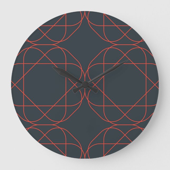 Grande Horloge Ronde Motif géométrique moderne, simple, mignon, ludique (Recto)