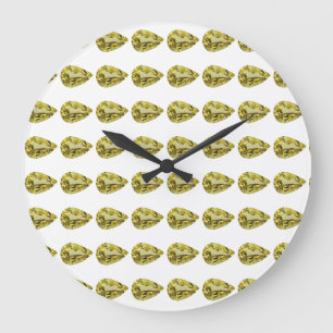 Grande Horloge Ronde Motif jaune