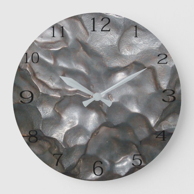 Grande Horloge Ronde Motif métallurgique, (Recto)