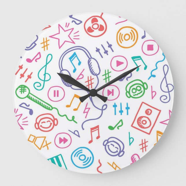 Grande Horloge Ronde Motif musical (Recto)