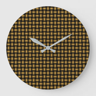 Grande Horloge Ronde Motif orange noir