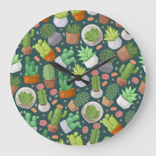 Grande Horloge Ronde motif plante