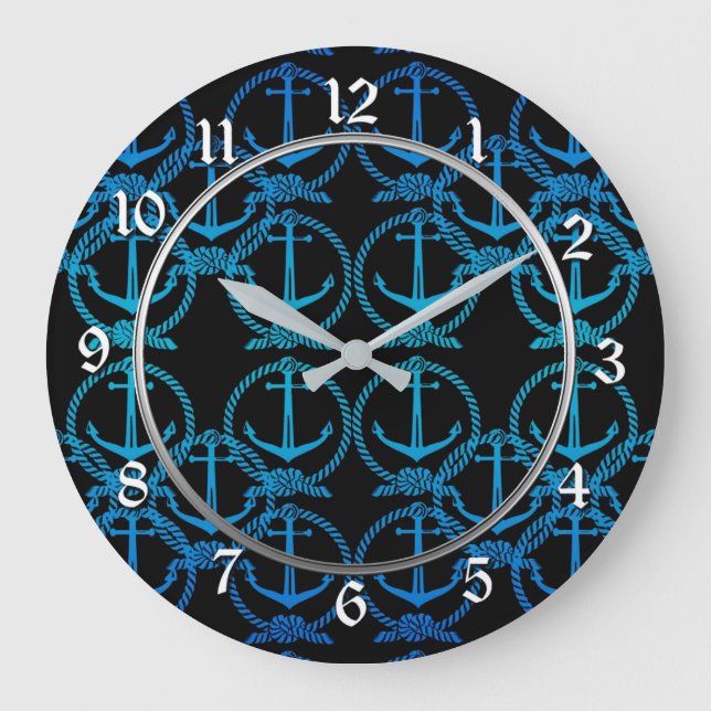 Grande Horloge Ronde Motif Round Wall Clock (Recto)