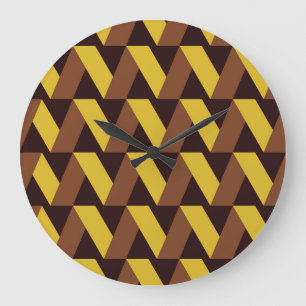 Grande Horloge Ronde Motif sans couture de la ligne Zig-Zag de luxe