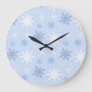 Grande Horloge Ronde Motif Snowflake