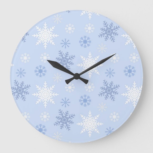 Grande Horloge Ronde Motif Snowflake (Recto)