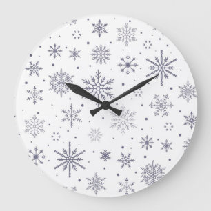 Grande Horloge Ronde Motif Snowflake