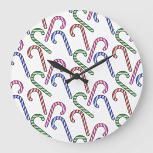 Grande Horloge Ronde Motif Sucre de canne parties scintillant