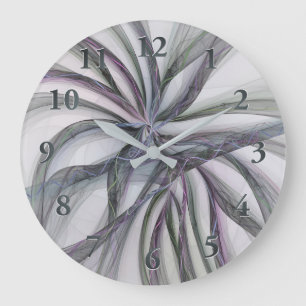 Grande Horloge Ronde Motions Filigree Moderne Abstrait pivotant Fractal