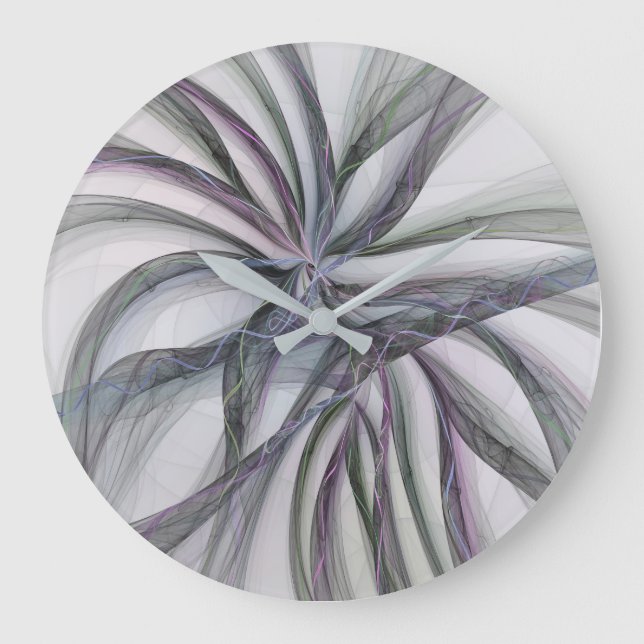 Grande Horloge Ronde Motions Filigree Moderne Abstrait pivotant Fractal (Recto)