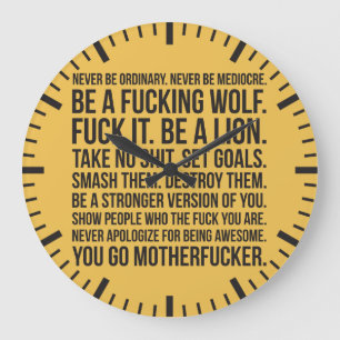 Grande Horloge Ronde Motivation de force - ne soyez jamais chemise