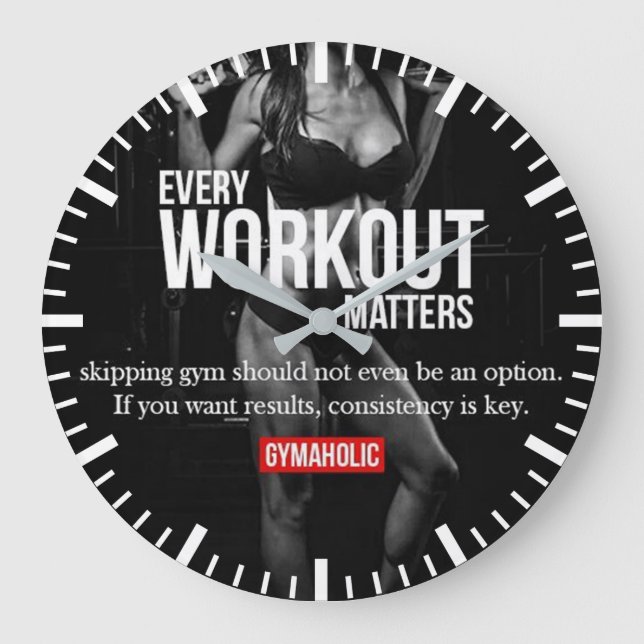 Grande Horloge Ronde Motivation des femmes - Chaque entraînement compte (Recto)
