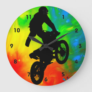 Grande Horloge Ronde Motocross dans la fusion solaire
