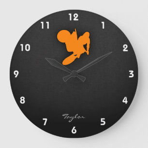 Grande Horloge Ronde Motocross orange