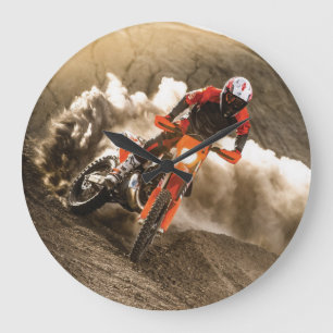 Grande Horloge Ronde Motocross Rider