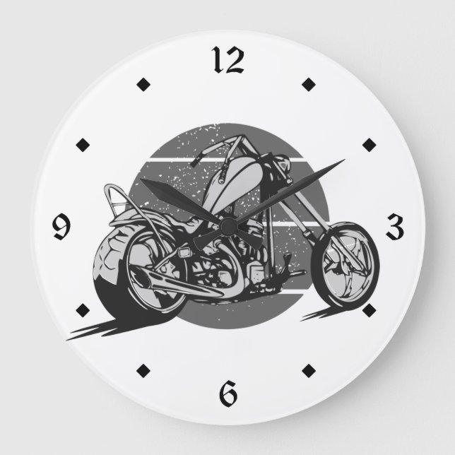 Grande Horloge Ronde Motocyclette Vintage (Recto)