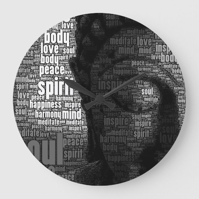 Grande Horloge Ronde Mots bouddhistes de la sagesse (Recto)