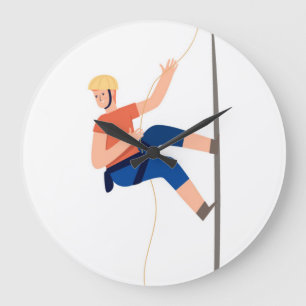 Grande Horloge Ronde Mountain, Rock Escalade amusant Cartoon Sport