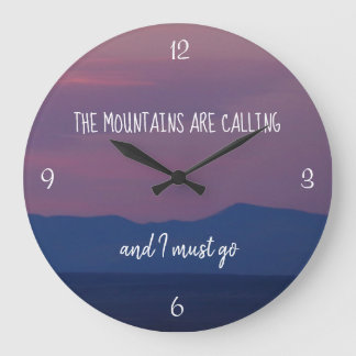 Grande Horloge Ronde Mountain Themed, Mountain Time Clock