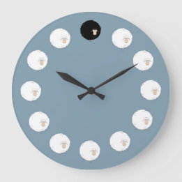Grande Horloge Ronde mouton noir