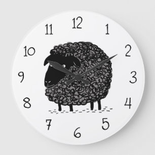 Grande Horloge Ronde Mouton noir