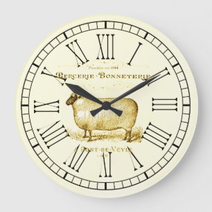 Grande Horloge Ronde Moutons français vintages de publicité