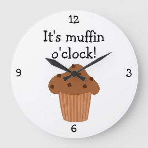 Grande Horloge Ronde Muffin O'Clock amusant graphique alimentaire