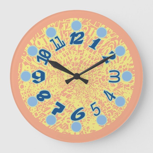 GRANDE HORLOGE RONDE MULTI NUMBERS PASTEL COLORS BY MASANSER (Recto)