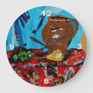 Grande Horloge Ronde Mur Clok d'art de bruit de StillLife Naturemort