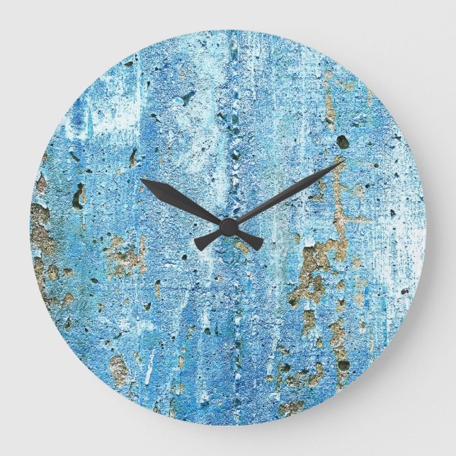 Grande Horloge Ronde Mur de béton texturé, taches de rouille. (Recto)