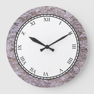 Grande Horloge Ronde Mur de construction gris Bêta brut
