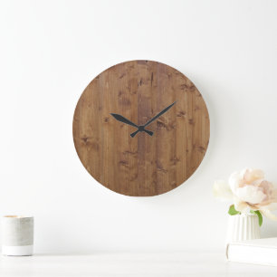 Grande Horloge Ronde Mur de grange, Bois, Planches en bois, Plaques, Ru