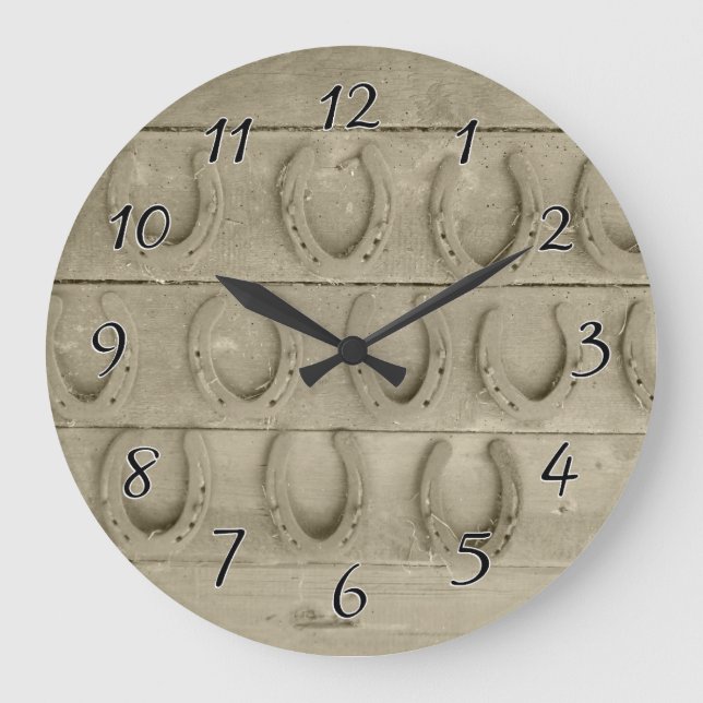 Grande Horloge Ronde Mur des chaussures de cheval (Recto)