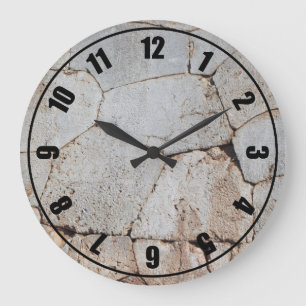 Grande Horloge Ronde Muraille de pierre romaine antique
