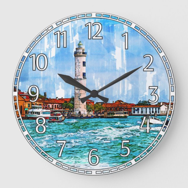 Grande Horloge Ronde Murano Lighthouse, Venice, Italy. (Recto)