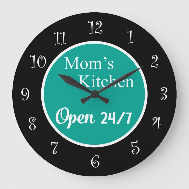 Grande Horloge Ronde Murs De Cuisine Rétro Amusant Pour Maman (Recto)