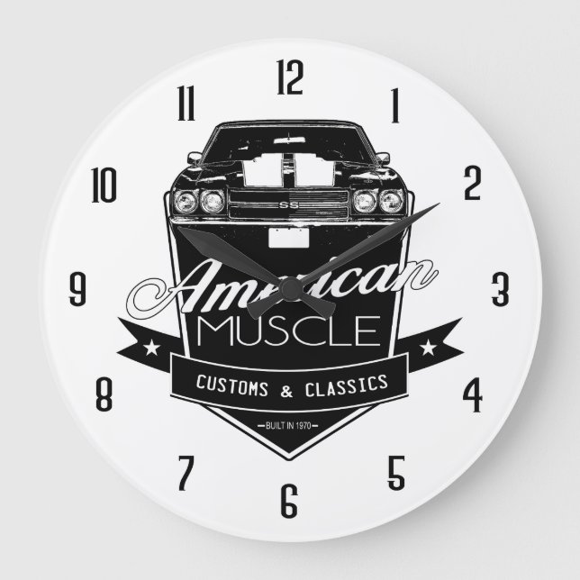 Grande Horloge Ronde Muscle américain Chevelle (Recto)