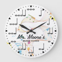 Music Note Personnalizable Wall Clock