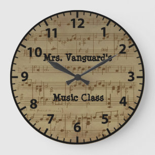 Grande Horloge Ronde Music Teacher Classroom Acrylic Wall Clock