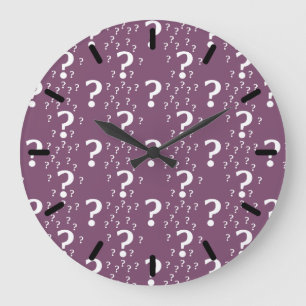 Grande Horloge Ronde Mystère question marque énigme puzzle mauve