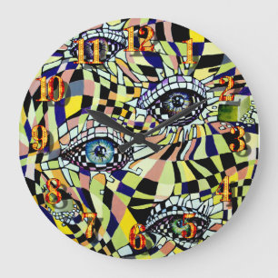 Grande Horloge Ronde Mystérieux Captivant Tous Voir L'Aquarelle Des Yeu