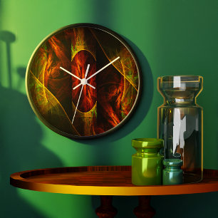 Grande Horloge Ronde Mystique Jungle Abstract Art Round