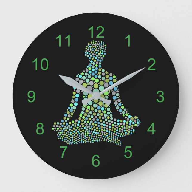Grande Horloge Ronde Namaste Half Lotue Yoga Pose Personnalisé (Recto)
