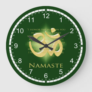 Grande Horloge Ronde Namaste - Je vous salue (en vert)