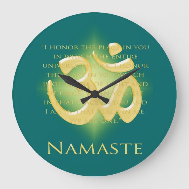 Grande Horloge Ronde Namaste - Je vous salue (en vert) (Recto)